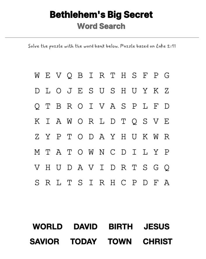 Chosen One word-search